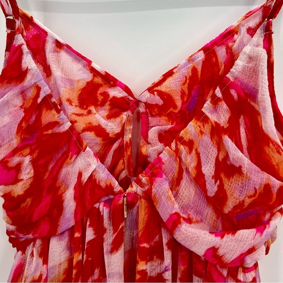 NWT Misa Los Angeles Indira Romper Maldive Marble Red White Floral Keyhole S - Picture 10 of 13